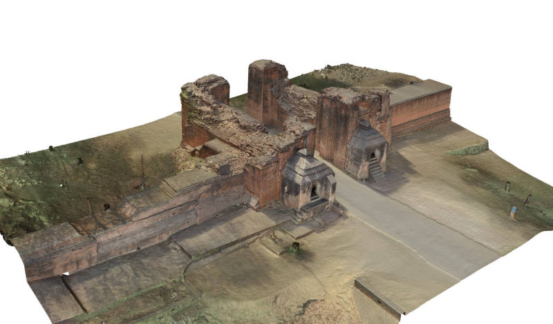 Textured 3D model of the City Gate in Old Bagan