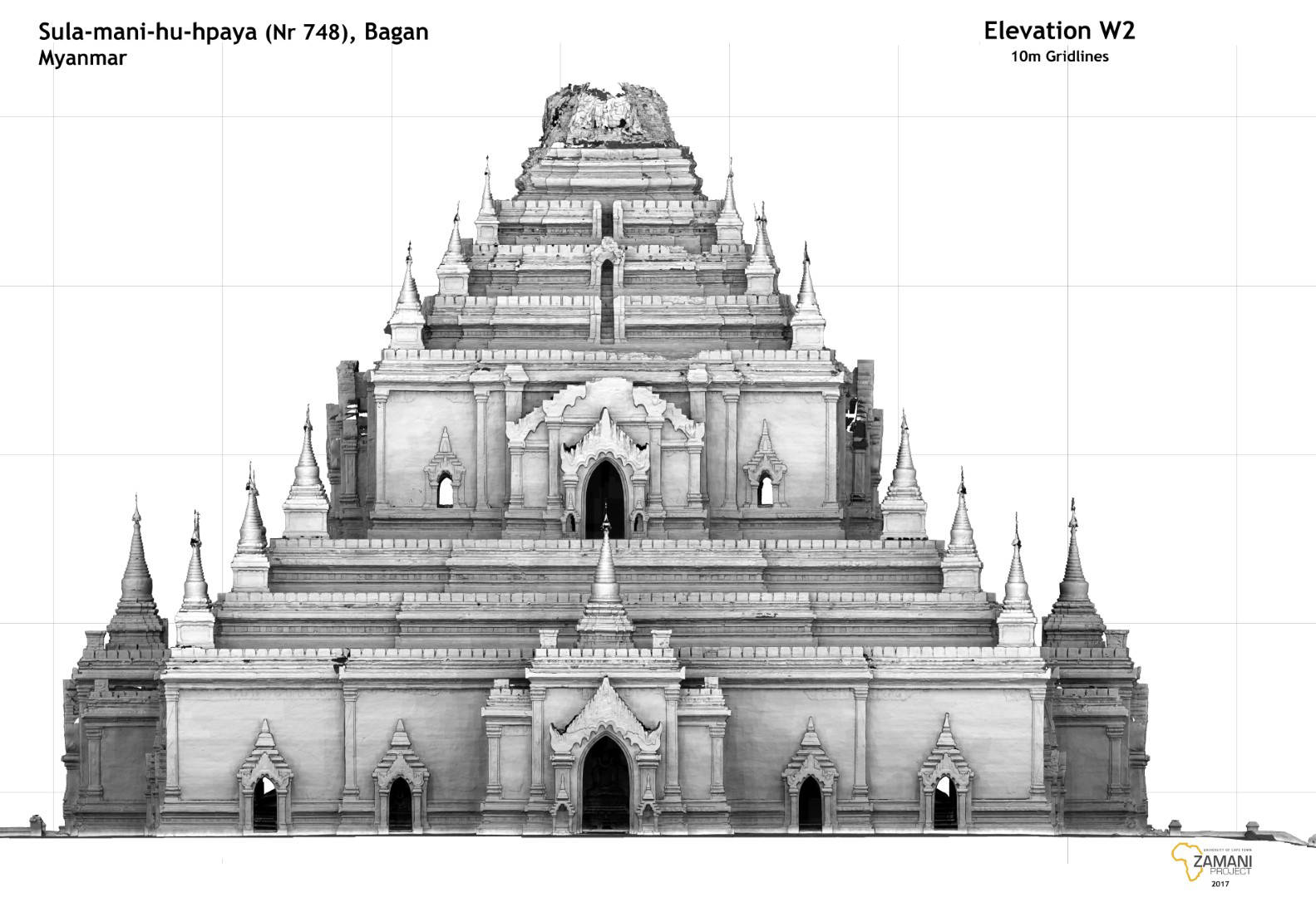 Front Elevation (W2) of Sula-mani-hu-hpaya